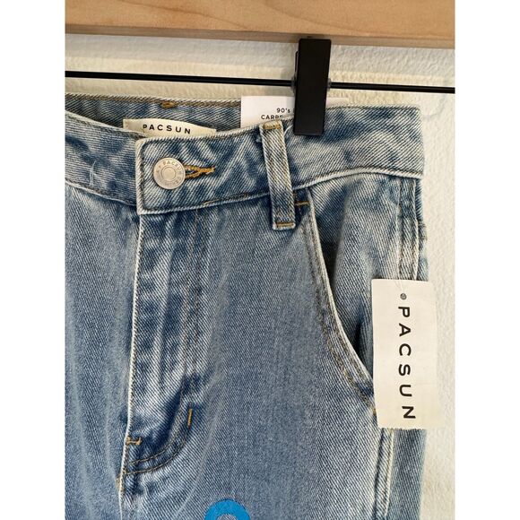PacSun Kids Graphic Medium Blue Baggy Jeans Size 22 NWT - Picture 6 of 9
